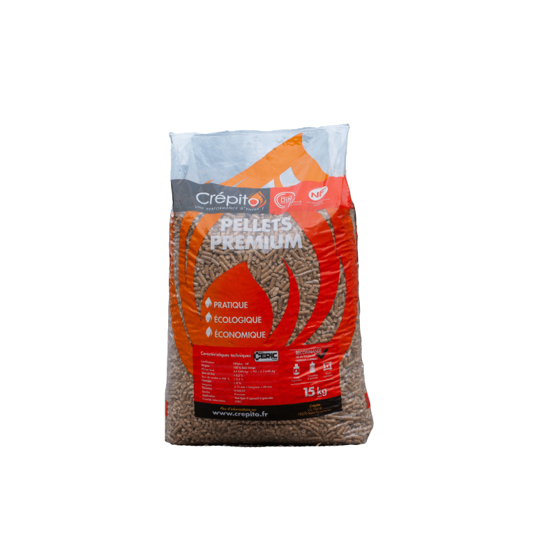 Crépito-puupelletit (72 säkin lava - 1080 kg)